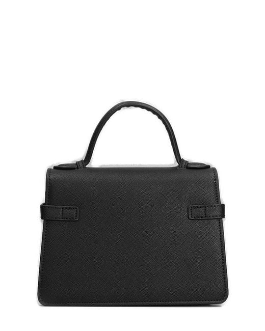 Marc Ellis Black Around S Logo Lettering Shoulder Bag