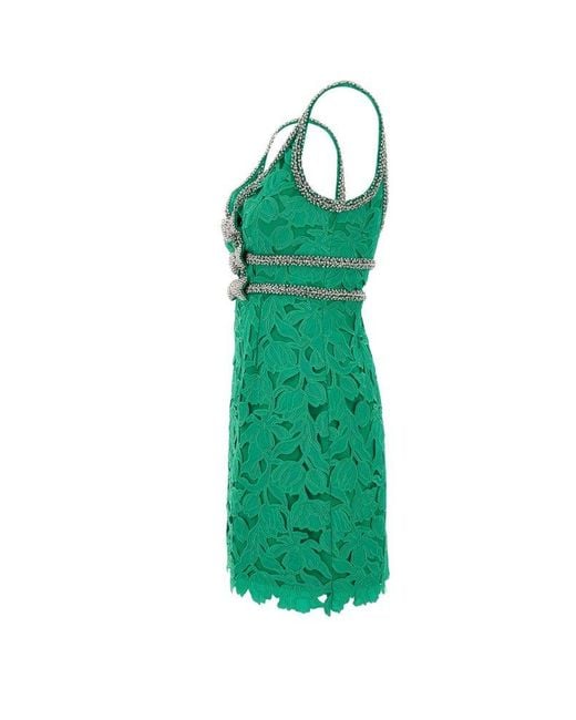 Rebecca Vallance Green Embellished Mini Dress