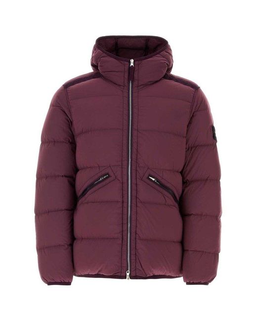 Stone Island Purple Plum Stretch Nylon Down Jacket for men