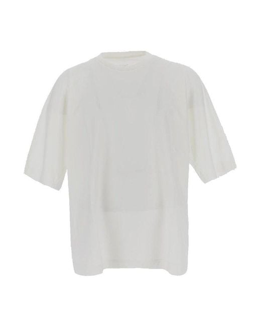 Homme Plissé Issey Miyake White Crewneck Short-sleeved T-shirt for men