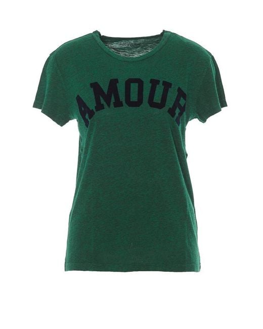 Zadig & Voltaire Green Amour Print T-shirt