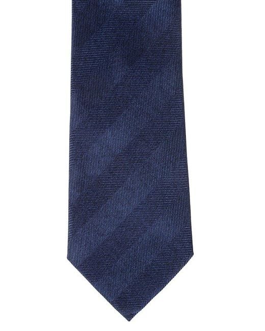 Errico Formicola Blue Chevron Pattern Tie for men
