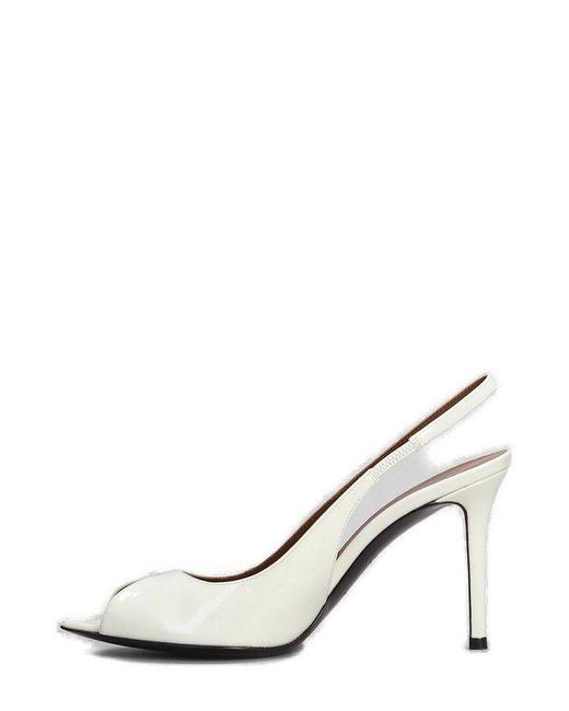 Giuseppe Zanotti White Intriigo Slingback Open-Toe Sandals