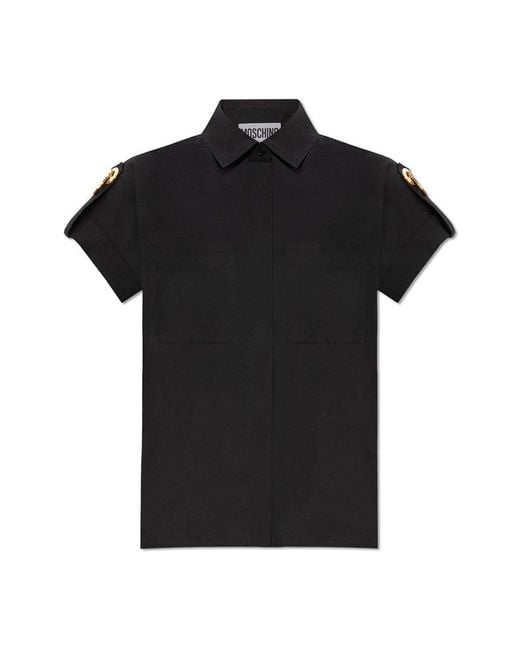 Moschino Black Shirt With Short Sleeves,
