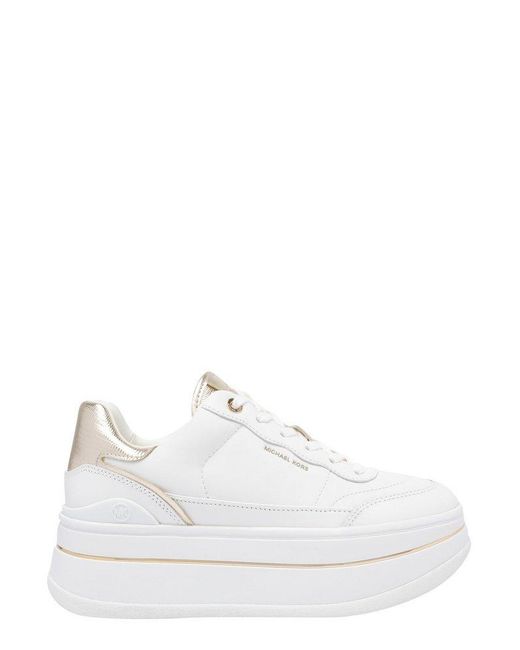 MICHAEL Michael Kors White Hayes Platform Lace-Up Sneakers
