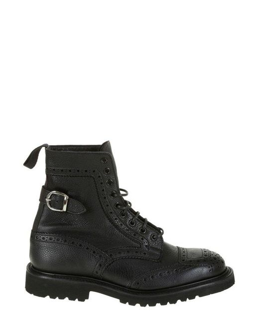 Tricker's Black Lace-up Ankle Boots for men