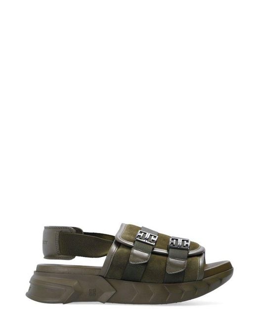 Givenchy Leather Marshmallow Anagram Motif Platform Sandals in Green ...