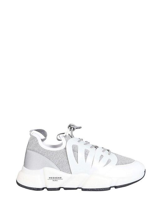 Weekend by Maxmara White Logo Label Lace-up Sneakers