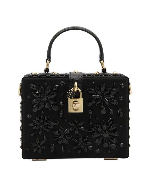 Dolce & Gabbana Black Dolce Box Embellished Tote Bag