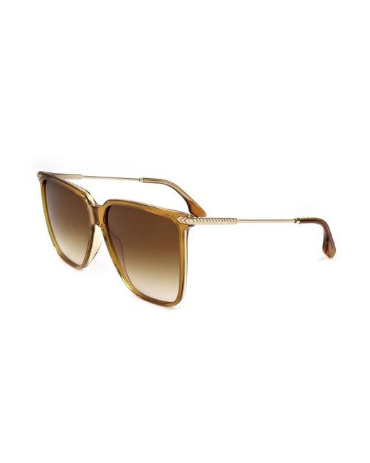 Victoria Beckham Brown Square Frame Sunglasses