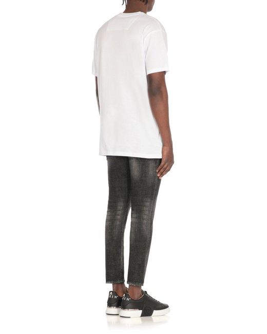 Philipp Plein White Cotton T-Shirt for men