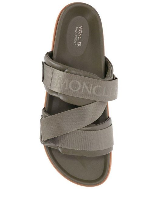 Moncler Mon Summer Sliders in Green for Men | Lyst