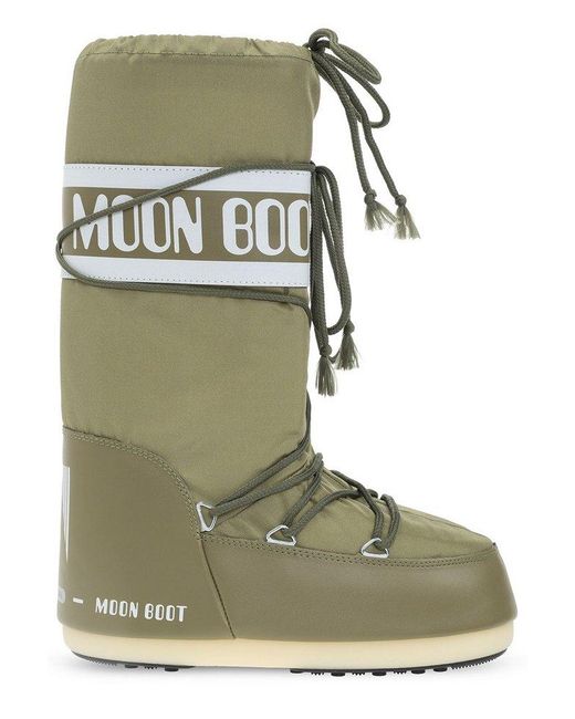 Moon Boot Green Ankle Boots Fabric Khaki