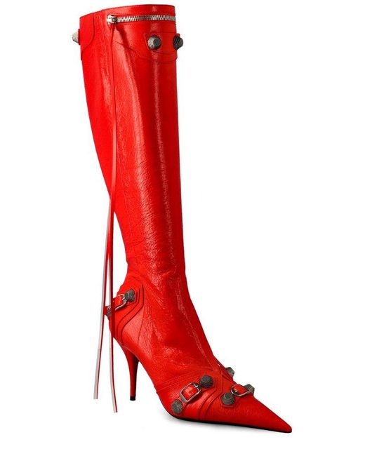 Balenciaga Red Cagole Pointed-toe Boots
