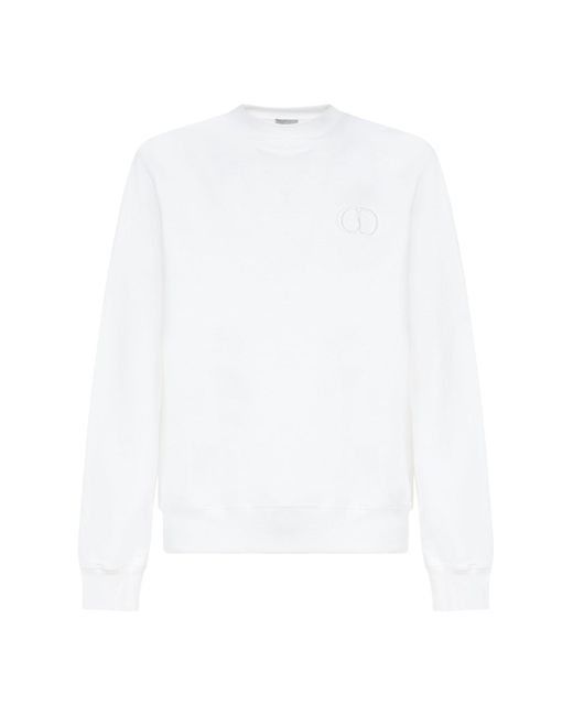 Dior White Cd Icon Embroidery Sweatshirt for men