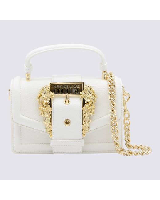 Versace Jeans White Baroque Buckle Chain-linked Crossbody Bag