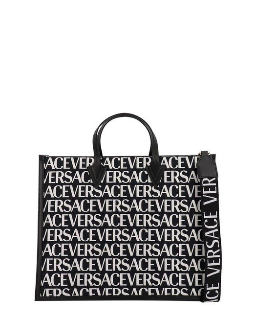 Versace Black Leather Handbags for men