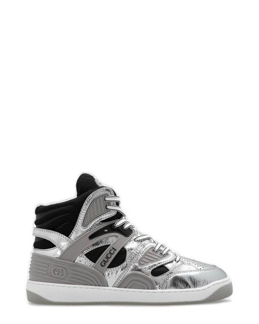 Gucci Gray 'basket' High-top Sneakers for men