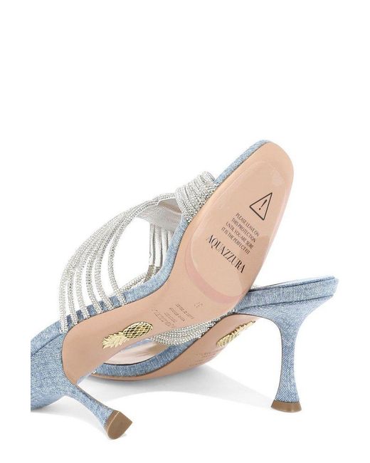 Aquazzura White Gatsby Embellished Open Toe Sandals