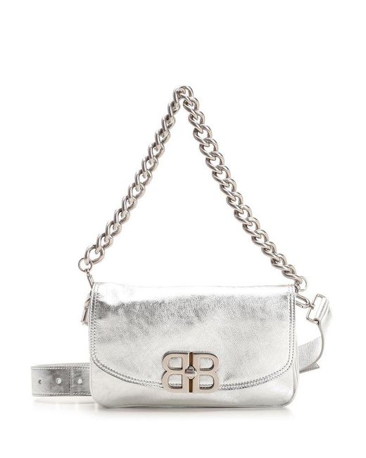 Balenciaga White "flap Bb Soft" Small Shoulder Bag