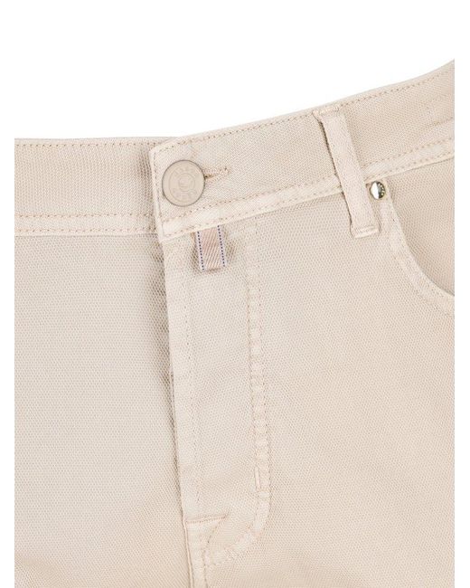 Jacob Cohen Natural Logo Patch Slim Fit Trousers for men