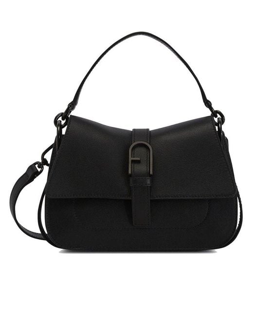 Furla Black Flow Mini Top Handle Bag
