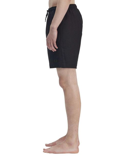 Fred Perry Black Elastic Waist Shorts for men