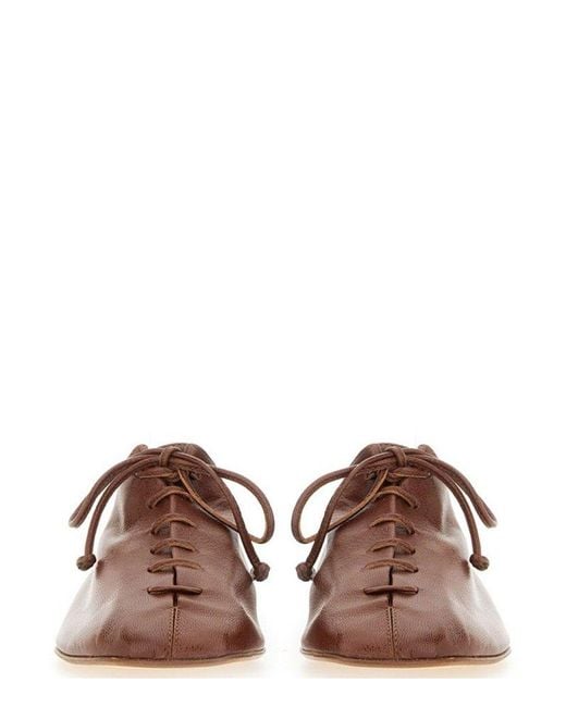 Hereu Brown Artisan Lace-Up Sandals