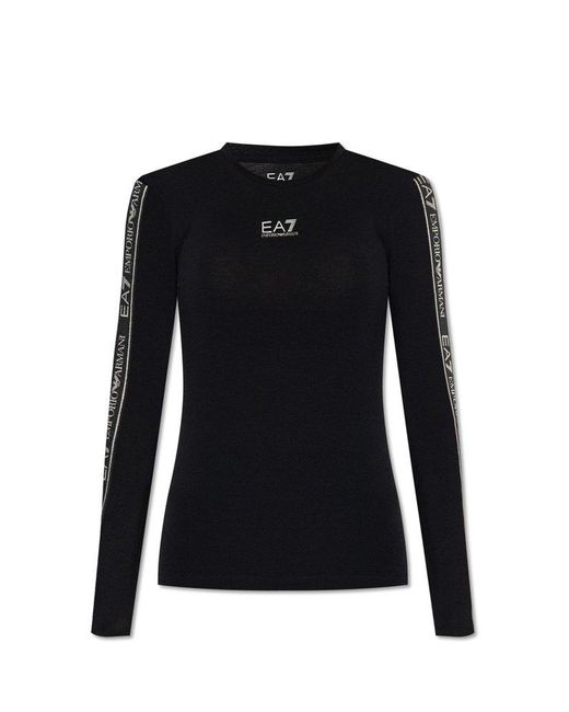 EA7 Black T-shirt With Long Sleeves