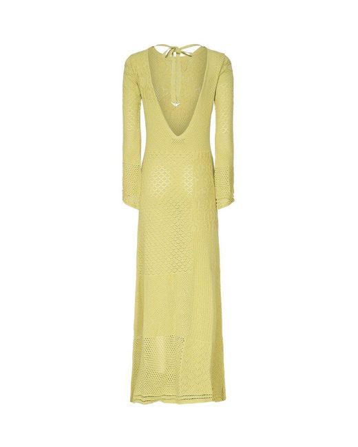 Inspired by Akep Yellow Open Back Maxi Dress