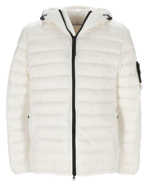 Stone Island Natural Hooded Quilted Puffer Jacket for men