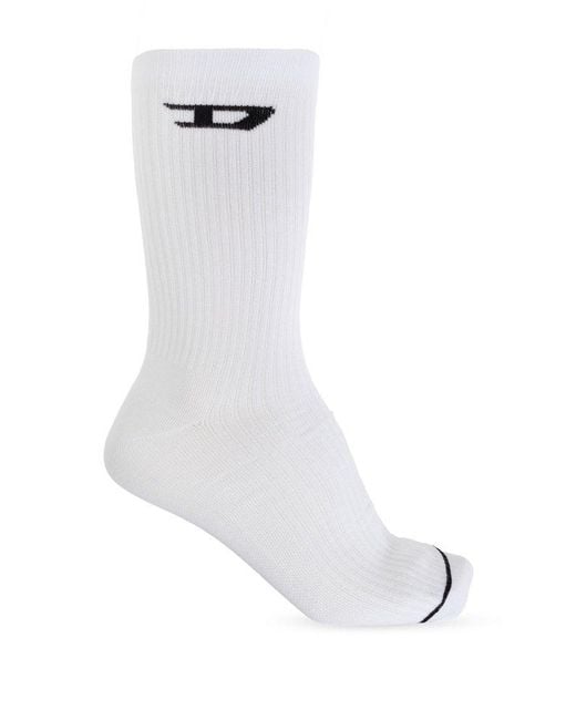 DIESEL White Three-Pack Socks Skm-D-Crew-Light for men