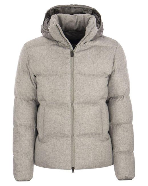 Herno Gray Cashmere And Silk Bomber Jacket for men