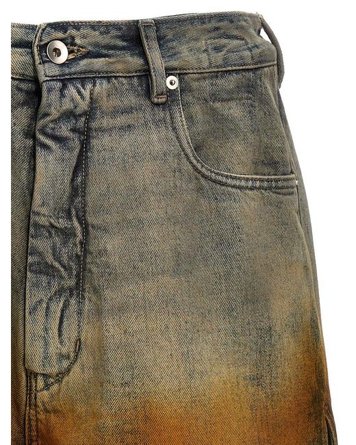 Rick Owens Multicolor Destroyed Denim Bermuda Shorts for men