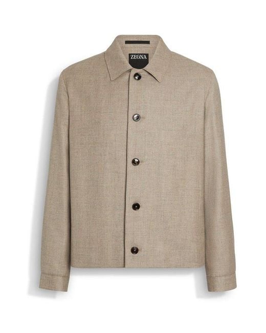 Zegna Natural Button-Down Shirt Jacket for men