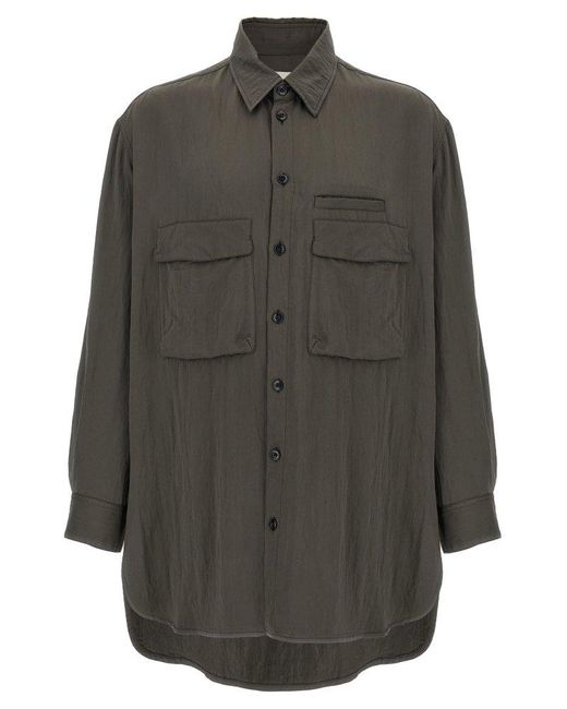 Tシャツ・カットソー LEMAIRE SS25 'Utility' overshirt (OV1014LF1388 BR482) Lemaire Utility Buttoned Overshirt in Gray for Men | Lyst