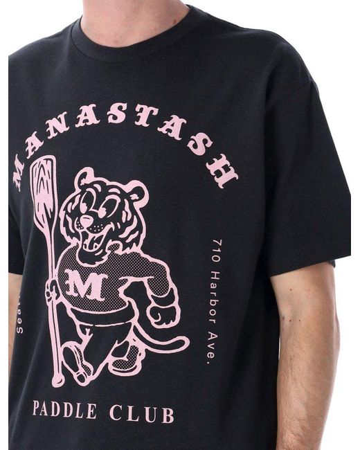 Manastash Black Paddle Club Graphic Tee for men