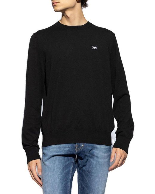 DSquared² Black Sweater With Logo for men