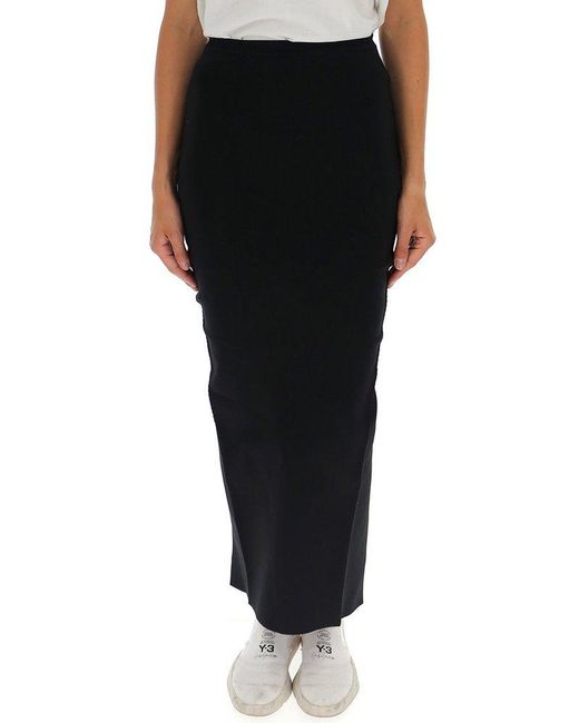 スカート Rick Owens Soft Cotton Long Skirt With Back Split Rick Owens Back Slit Skirt in Black | Lyst