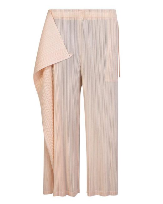 Pleats Please Issey Miyake Natural Trousers