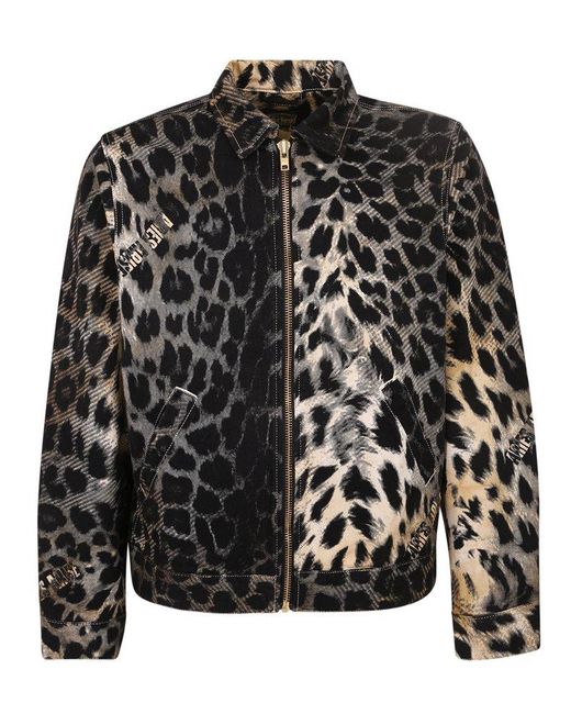 Aries Jackets Leopard Print Denim 