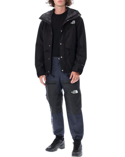 The North Face Black Logo-Embroidered Hooded Windbreaker for men