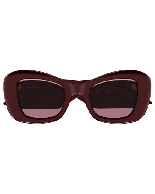 Alexander McQueen Red Cat-eye Frame Sunglasses