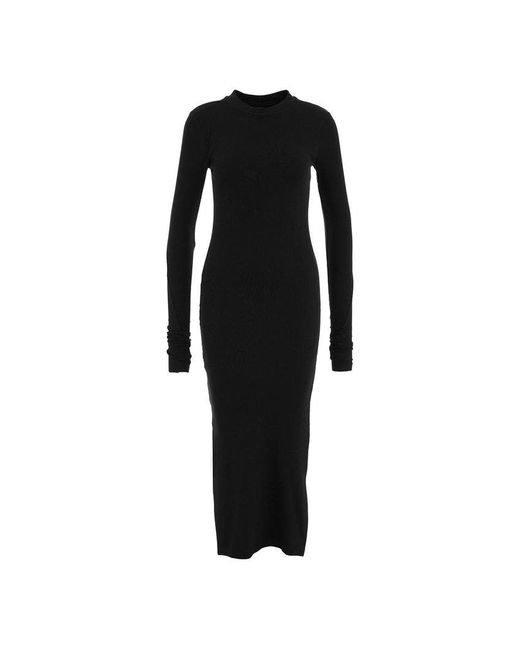 Thom Krom Black Side-slit Crewneck Fitted Dress
