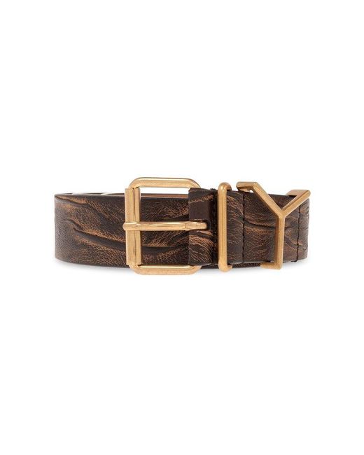 Y. Project Brown Leather Belt, for men