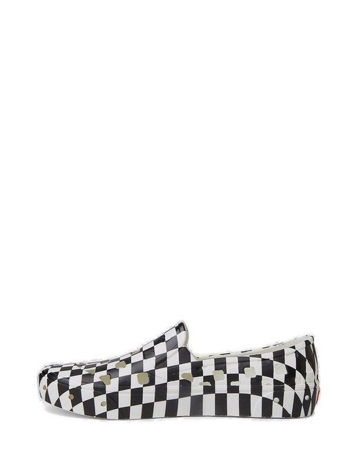 Vans Trk Checkerboard Slip Ons in White for Men | Lyst