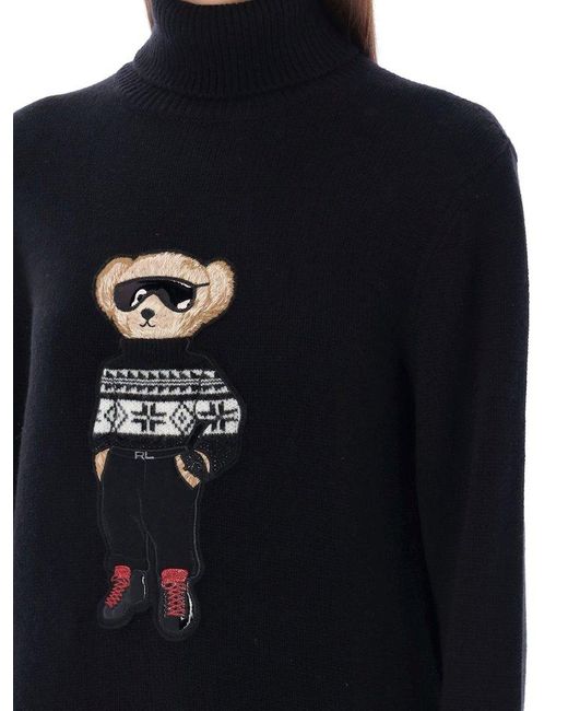 Ralph Lauren Nordic Ski Polo Bear Roll Neck in Blue Lyst