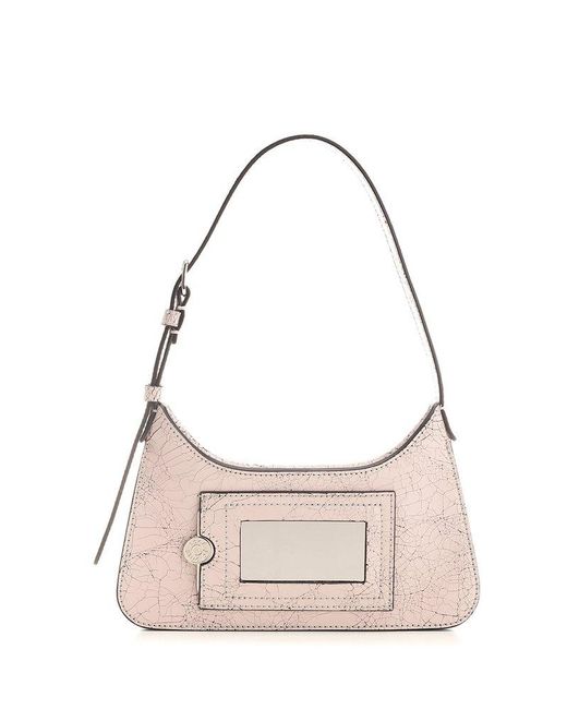 Acne Pink Platt Logo Detailed Mini Shoulder Bag