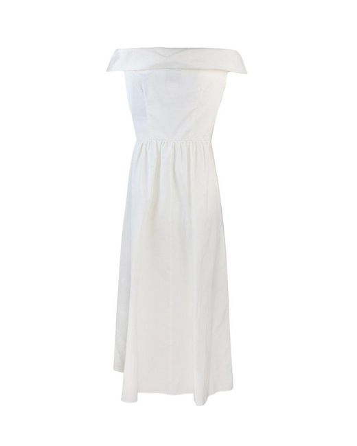 Weekend by Maxmara White Off-The-Shoulder Midi Dress