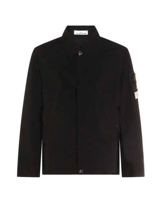 Stone Island Black Touch Poly-Tc Logo Patch Jacket for men